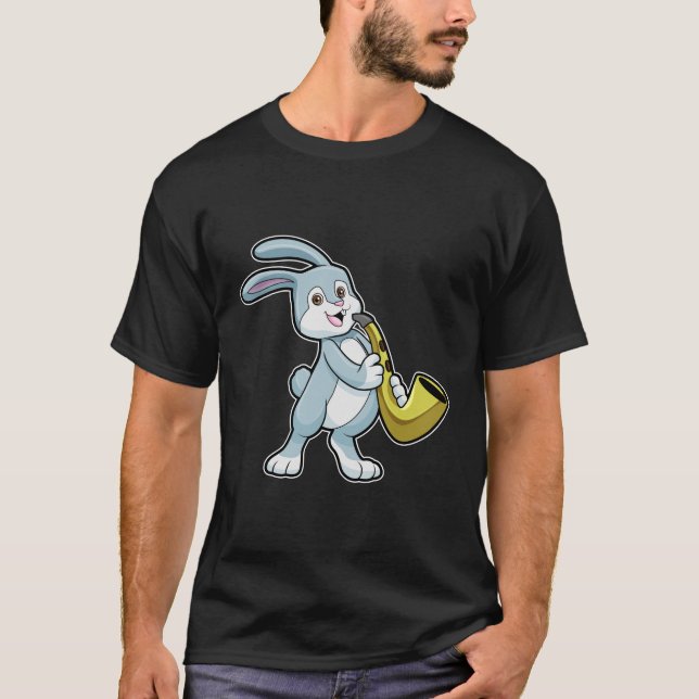 Camiseta Coelhinha na Música com Saxofone (Frente)