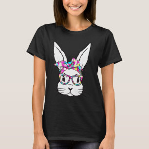 Camiseta Coelhinha Óculos Solares Amarra Dia De Páscoa Para