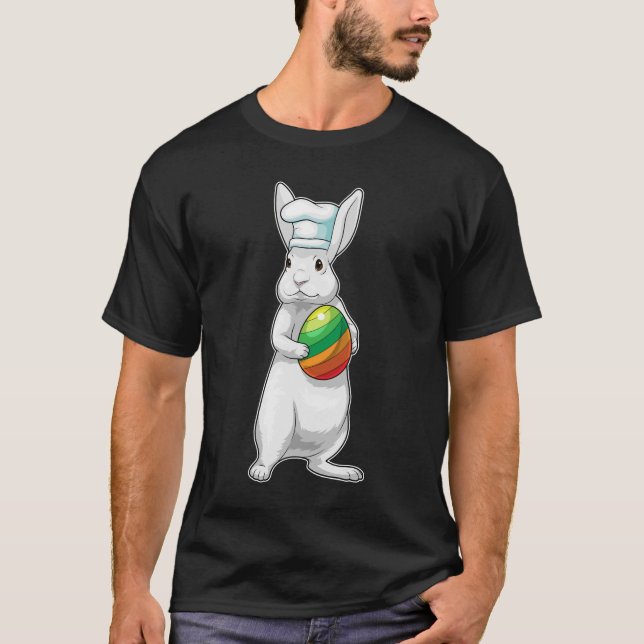Camiseta Coelhinha Páscoa ovo de Páscoa Chef (Frente)