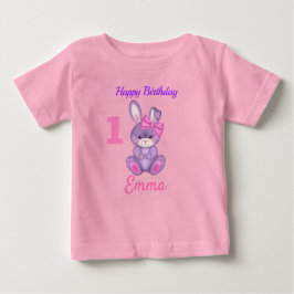 Camiseta Coelhinhas Rosa Fofas Personalizar Aniversário 