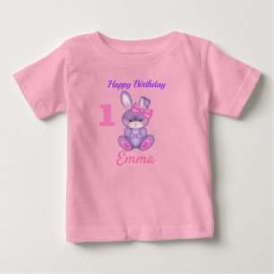 Camiseta Coelhinhas Rosa Fofas Personalizar Aniversário
