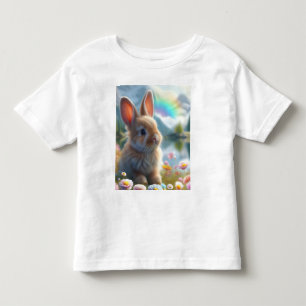 Camiseta Coelhinho Adorável em um Lago Encantado