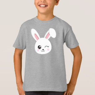 Camiseta Coelhinho Bonito, Coelhinho Branco, Piscar os olho