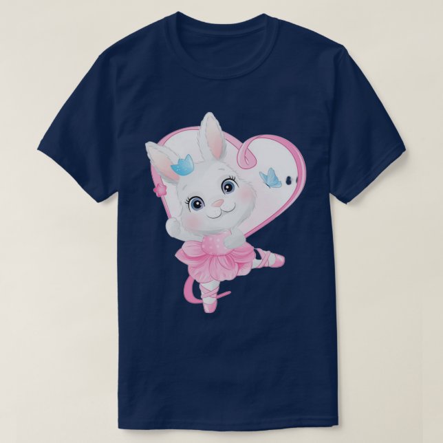 Camiseta Coelhinho bonito com aquarela Engraçada (Frente do Design)