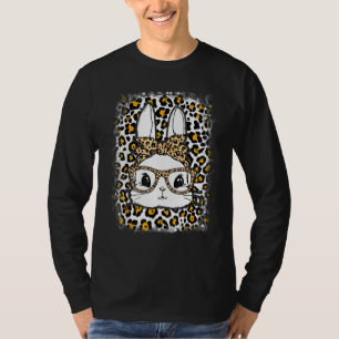 Camiseta Coelhinho Bonito com Bandana Leopardo e Óculos Eng