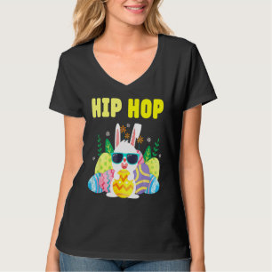 Camiseta Coelhinho Bonito De Hip Hop Para Bebês De Páscoa 1