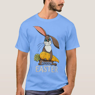 Camiseta Coelhinho Bonito de Páscoa Hoppy segurando papagai