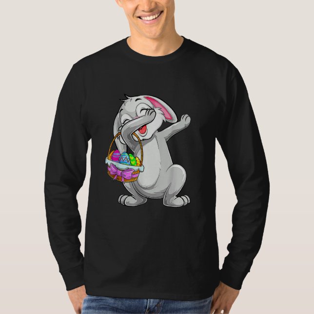 Camiseta Coelhinho Bonito De Raios Com Páscoa De Ovos (Frente)