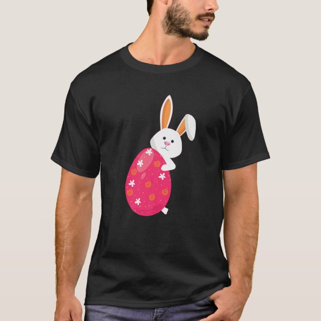 Camiseta Coelhinho Bonito E Ovos De felz pascoa Dia Para Jo (Frente)