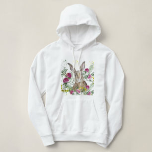 Camiseta Coelhinho bonito em flores aquáticas