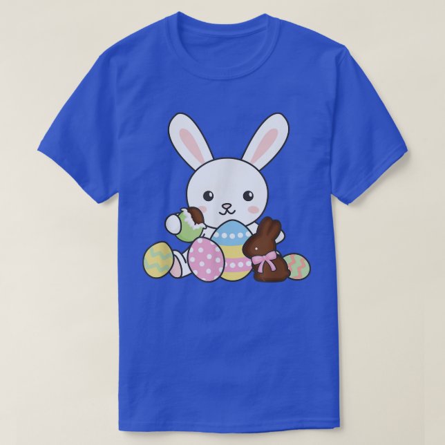 Camiseta Coelhinho Bonito Para Páscoa Com Doces De Páscoa (Frente do Design)