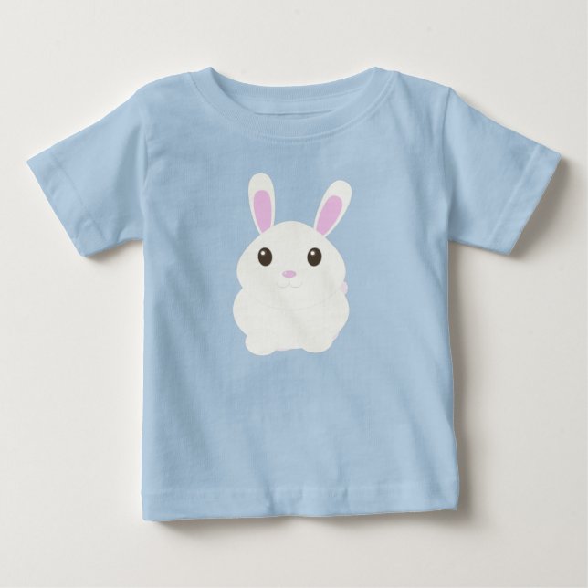 Camiseta Coelhinho Branco Adorável (Frente)