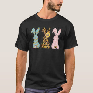 Camiseta Coelhinho Coelho da Páscoa Trio Coelho Coroado-Le
