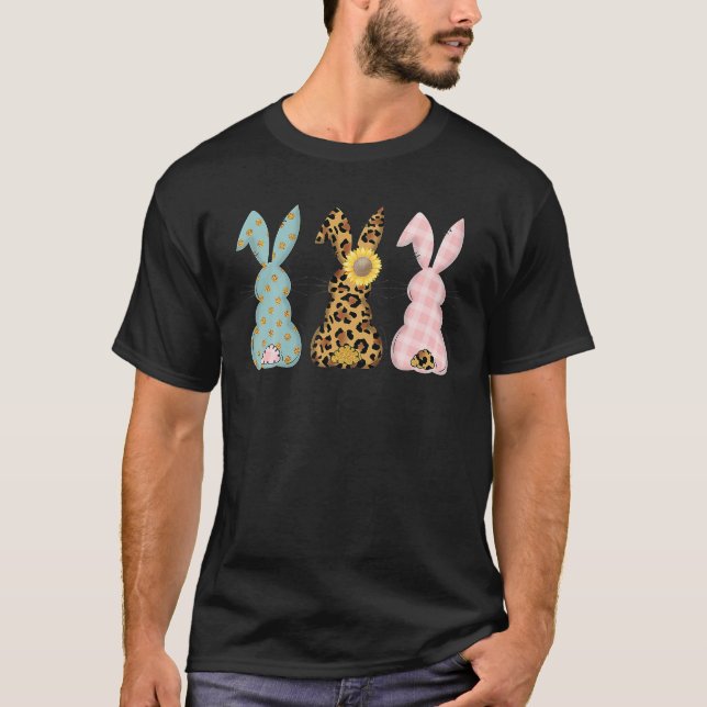 Camiseta Coelhinho Coelho da Páscoa Trio Coelho Coroado-Leo (Frente)
