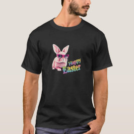 Camiseta Coelhinho com Felz pascoa de óculos de sol