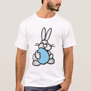 Camiseta Coelhinho com Ovo Azul Bebê