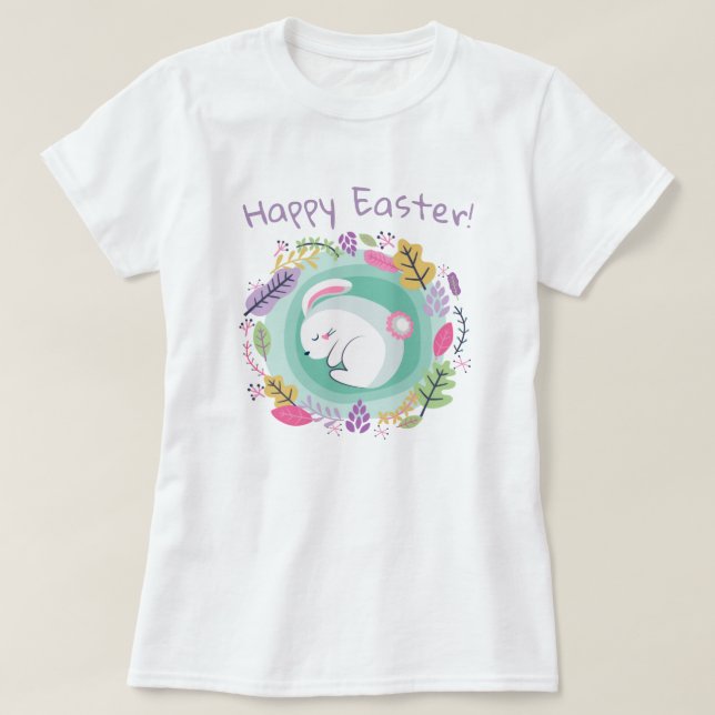 Camiseta Coelhinho da Páscoa Bonito (Frente do Design)