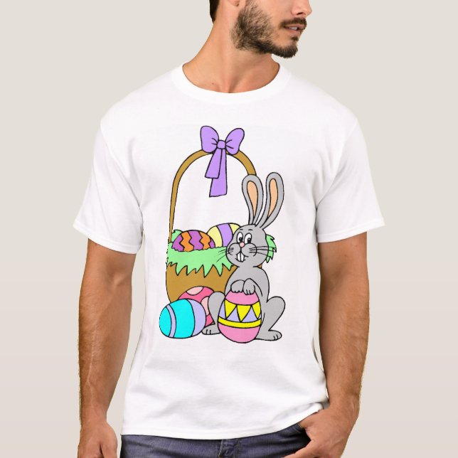 Camiseta Coelhinho da Páscoa & cesta (Frente)