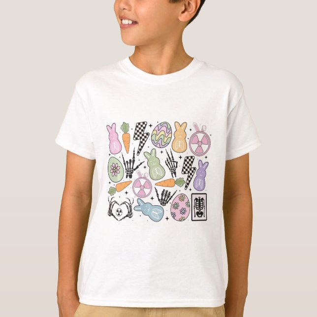 Camiseta Coelhinho da Páscoa da Radiologia Groovy Técnico d (Frente)