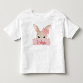 Camiseta Coelhinho da Páscoa em Aquarela Rosa para Meninas