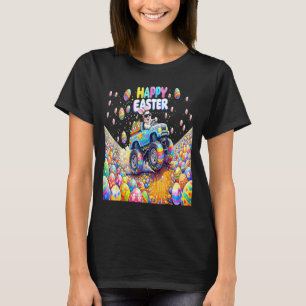 Camiseta Coelhinho da Páscoa Feliz Caminhão Monstro Ovos Me