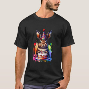 Camiseta Coelhinho de Aniversário - Fofinho Coelho com Chap