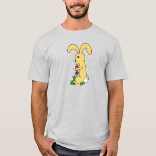Camiseta Coelhinho De Cartoon Amarelo Pequeno E Cugado Segu