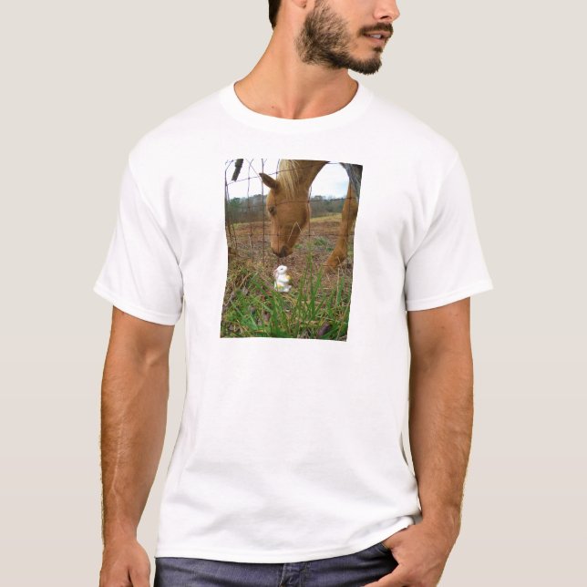 Camiseta coelhinho de cavalo e Primavera (Frente)