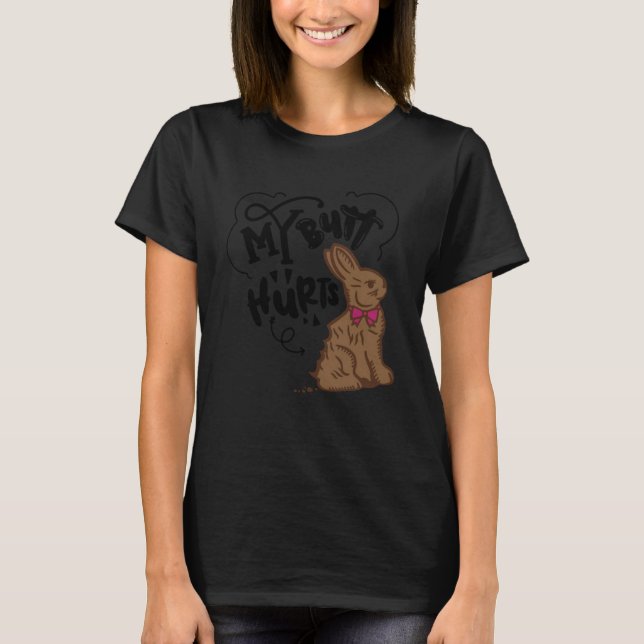 Camiseta Coelhinho De Chocolate De páscoa Meu Bumbum Magoa  (Frente)