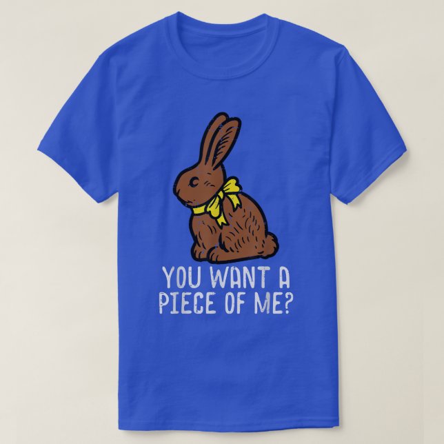 Camiseta Coelhinho De Chocolate Você Quer Um Pedaço De Mim  (Frente do Design)