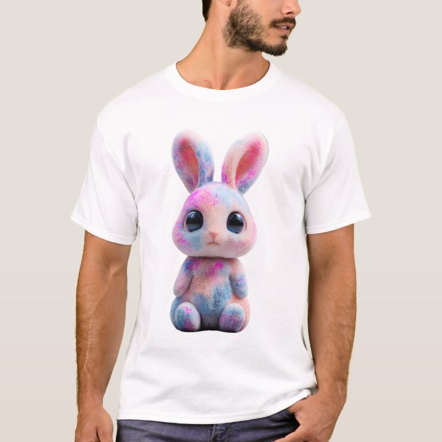 Camiseta Coelhinho de Fluff Cósmico Pastel Men (Frente)