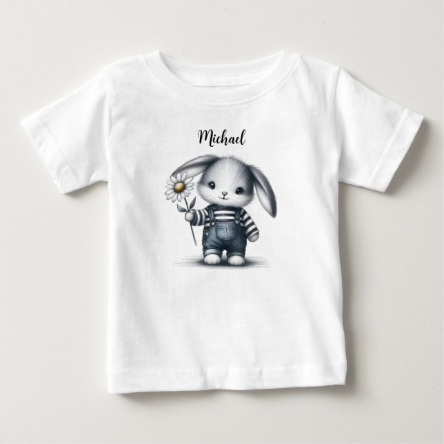 Camiseta Coelhinho De Garoto Whimsic Com Nome (Frente)