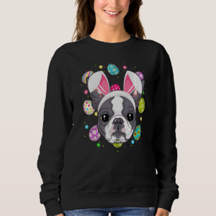 Camiseta Coelhinho de Ovo da Páscoa Orelha Boston Terrier D
