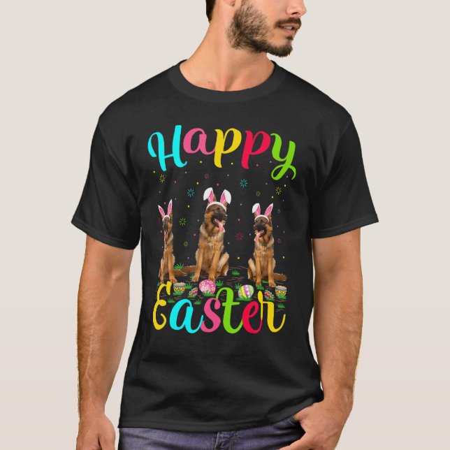 Camiseta Coelhinho de Ovo de Páscoa Engraçado Cachorro Past (Frente)