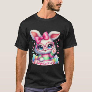 Camiseta Coelhinho de Ovos Coelhinhos do Dia do felz pascoa
