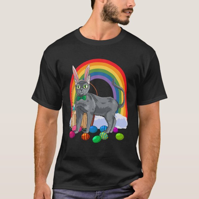 Camiseta Coelhinho de Ovos de Páscoa de Korat Cat (Frente)