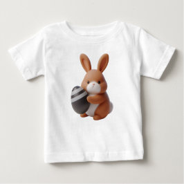 Camiseta Coelhinho de Páscoa 3D animado com ovo Decorado