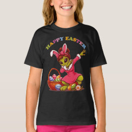 Camiseta Coelhinho de Páscoa Alien Divertido Dabbing Ovo de