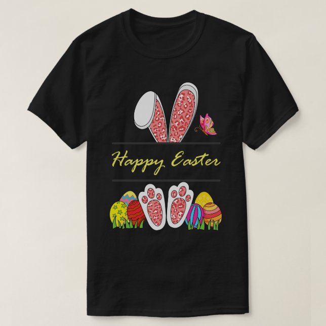 Camiseta Coelhinho de Páscoa Belos Ovos de Páscoa (Frente do Design)