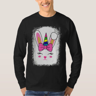 Camiseta Coelhinho De Páscoa Bonito Do Unicórnio Para Mulhe