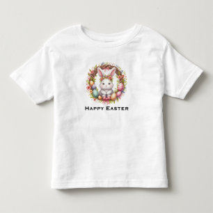 Camiseta Coelhinho de Páscoa com Ovos de Páscoa e Pavimento