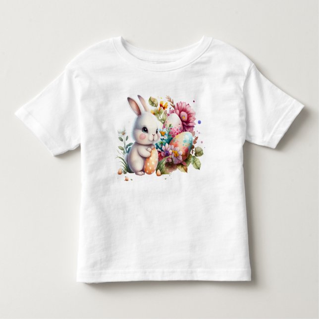 Camiseta Coelhinho de Páscoa de Aquarela (Frente)