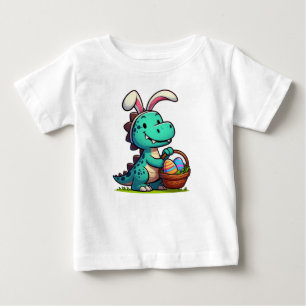 Camiseta Coelhinho de Páscoa dinossauro fofo