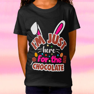 Camiseta Coelhinho de Páscoa... Estou aqui para o Chocolate