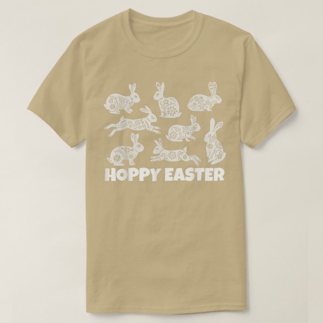 Camiseta Coelhinho de Páscoa, Páscoa de Hoppy (Frente do Design)