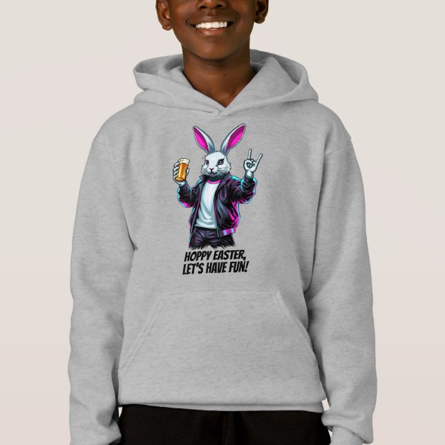 Camiseta Coelhinho de Páscoa ruim! Páscoa Hoppy, vamos nos  (Frente)