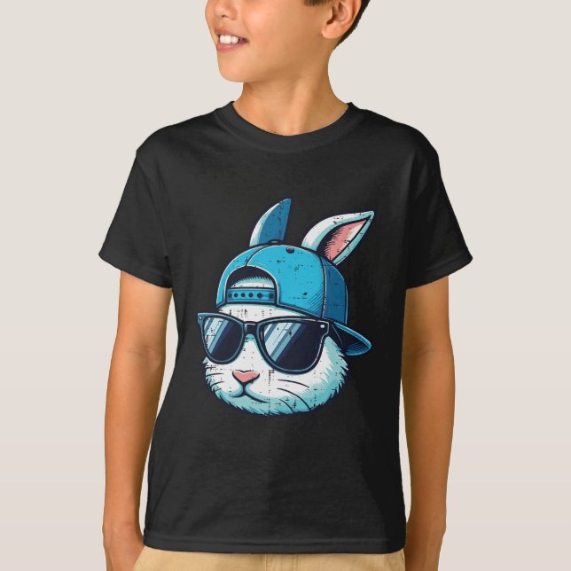 Camiseta Coelhinho de Páscoa Vende Boné Pulseira Rapazes do (Frente)