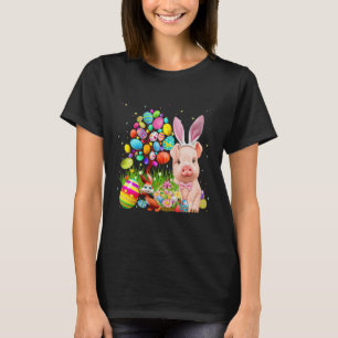 Camiseta Coelhinho De Porco Bonito Caça De Ovos Coloridos