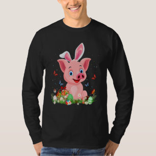 Camiseta Coelhinho De Porco Bonito Caça De Ovos Coloridos F