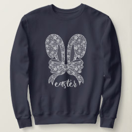 Camiseta Coelhinho de Renda da Páscoa Orelhas de Renda Laço